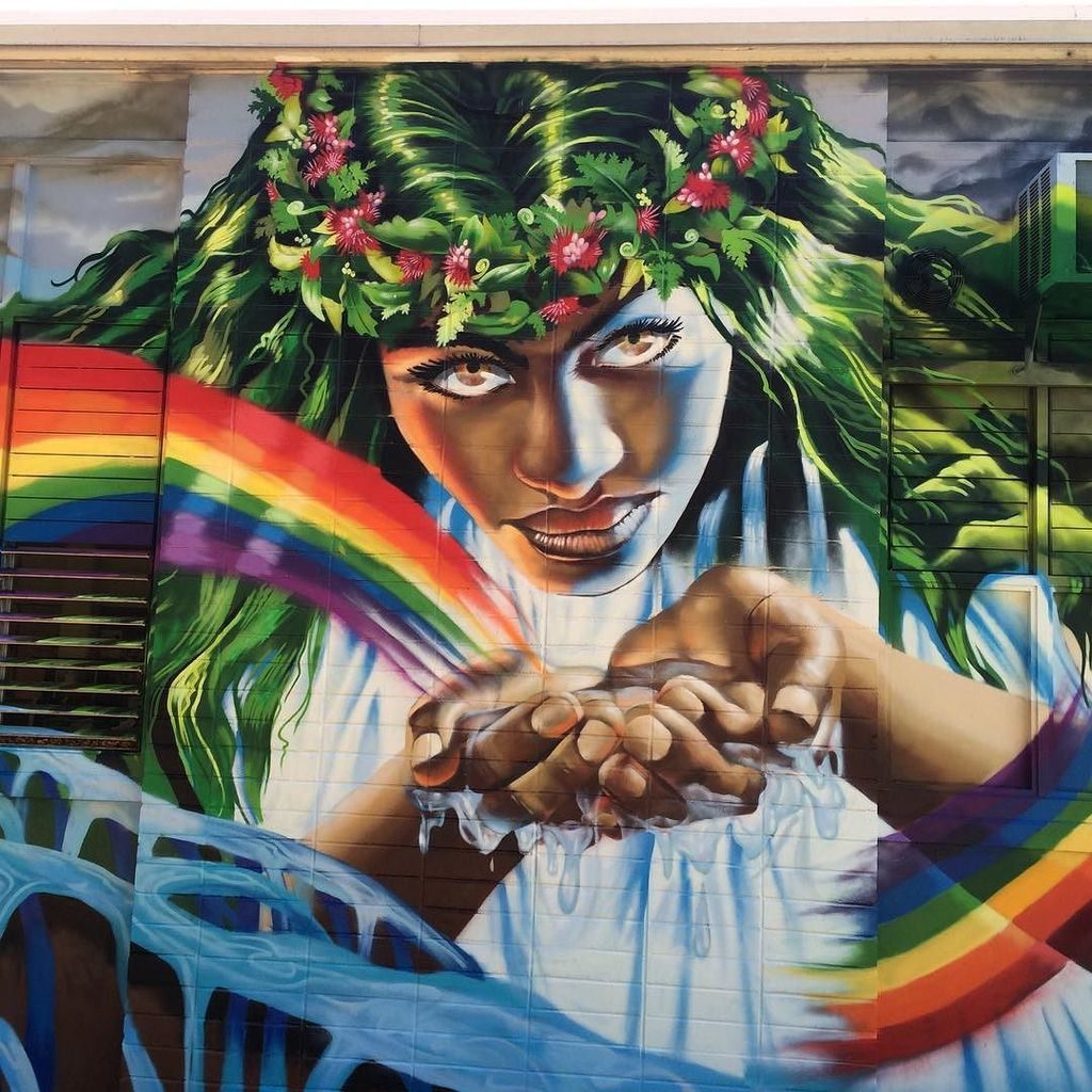 Graffiti of Rainbow in Hawaii 