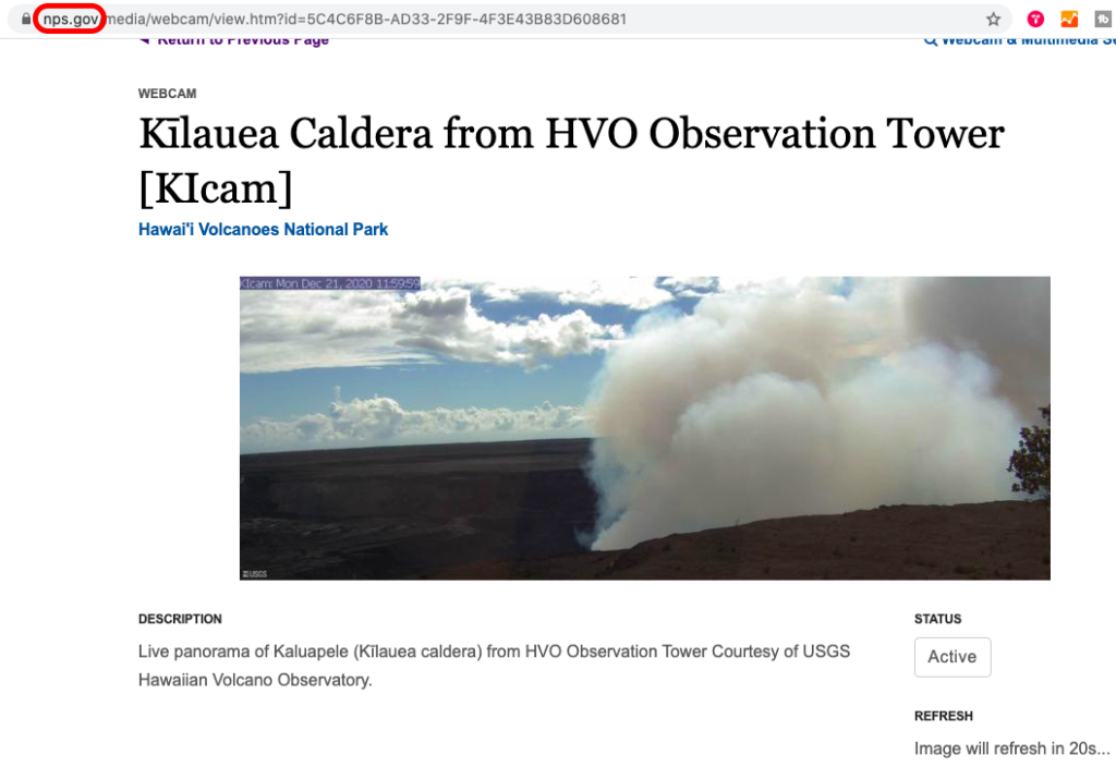 National Park Service LIVE Feed from Kilauea Volcano