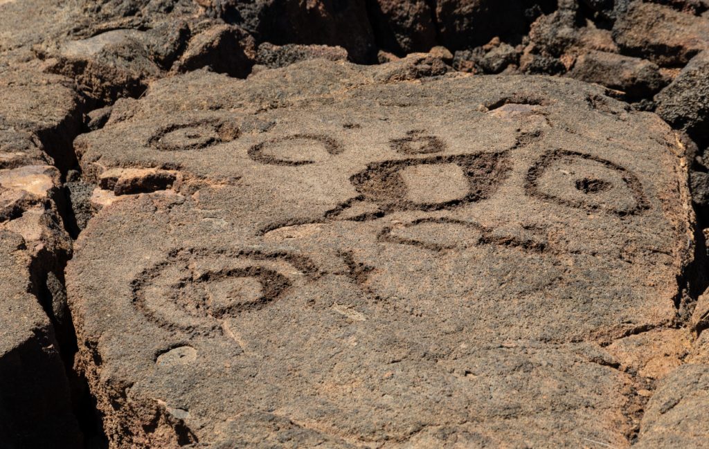 Ancient circular petroglyphs on the Big Island