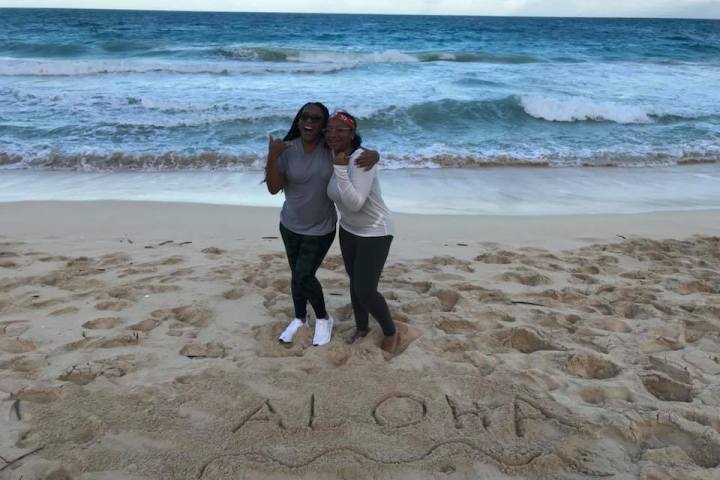 a person standing on a beach