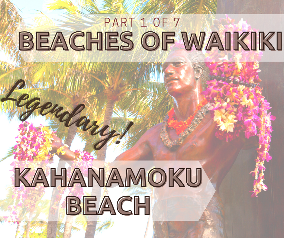 Kahanamoku Beach in Waikiki text