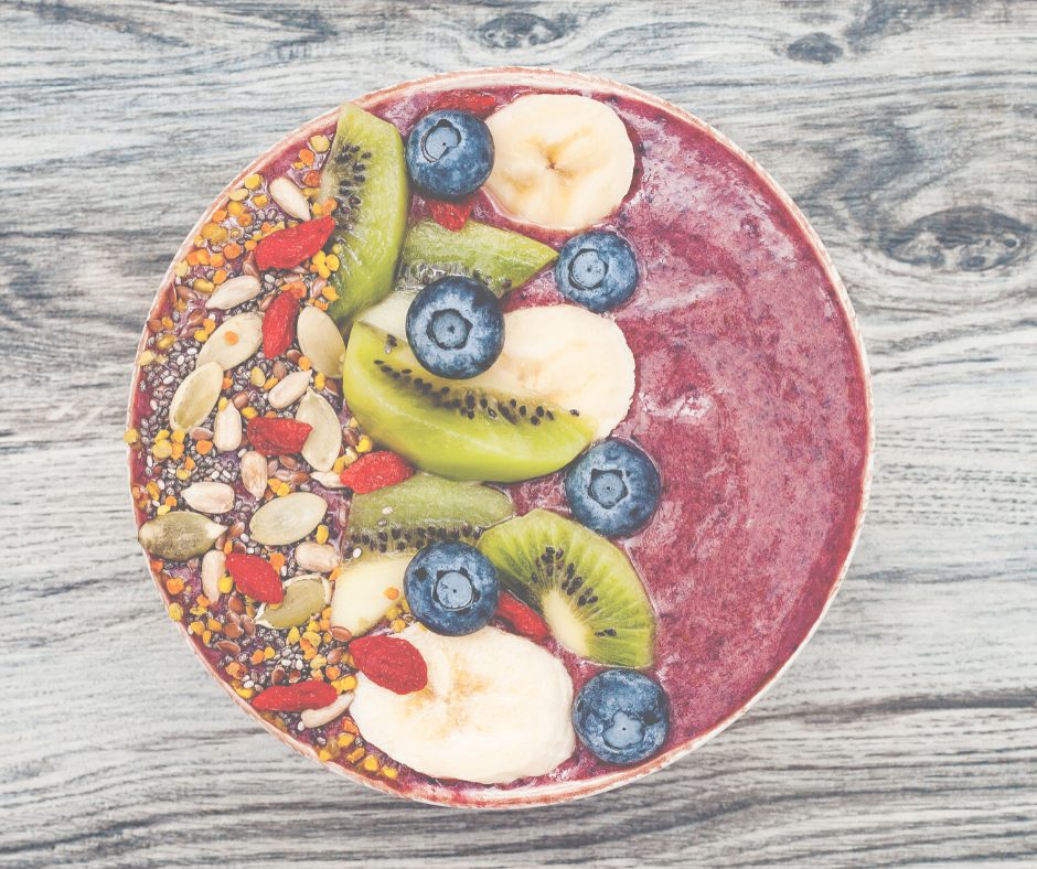 Acai-bowl-1 a bowl of fruit on a plate