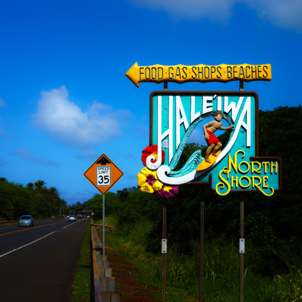 haleiwa-1024×1024 a sign on the side of the road