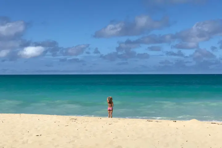 a man standing on top of a sandy beach