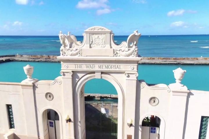 a boat sitting on top of a building