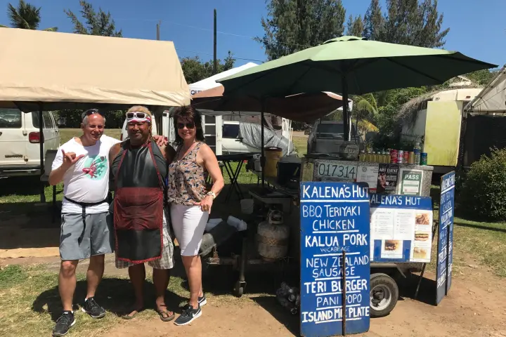 a group of people standing in front of a building