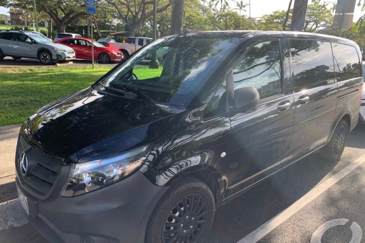 a car parked on the side of a road