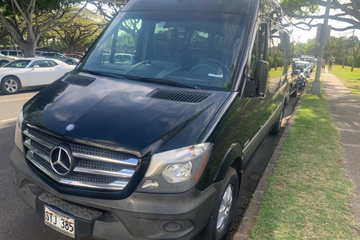 a car parked on the side of a road