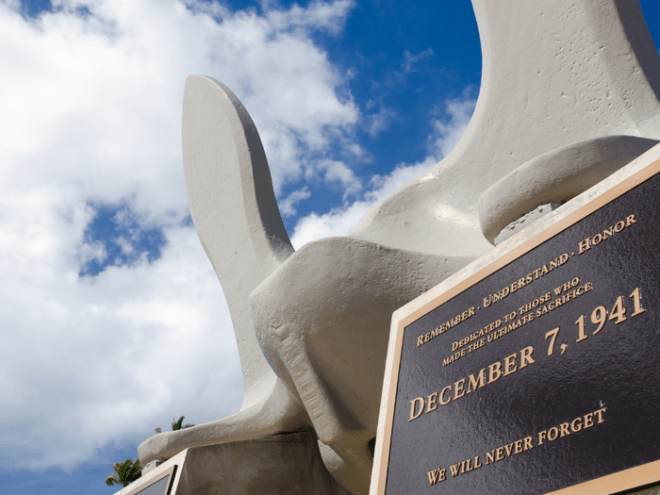 Close up of USS Arizona Anchor at Pearl Harbor National Park Close up of USS Arizona Anchor at Pearl Harbor National Park