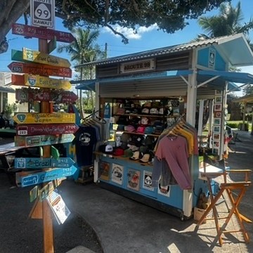 a group of people standing in front of a store