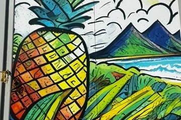 a group of colorful graffiti