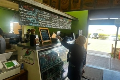 a person standing in a room